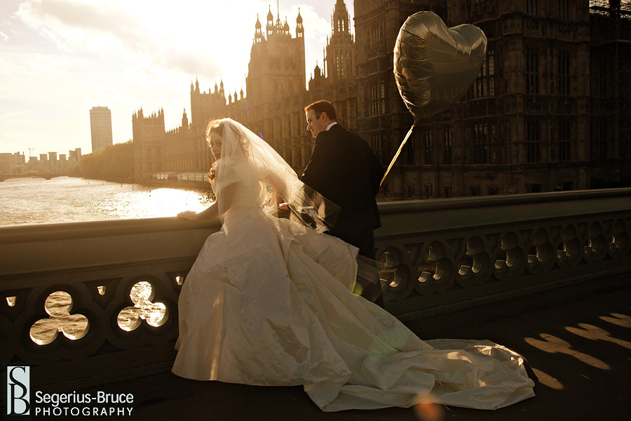 Wedding Photographer in London, creative shoot around Westminster