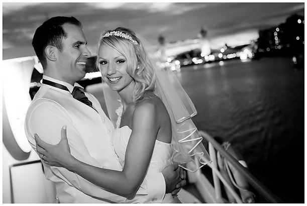 wedding on a boat on the river Thames