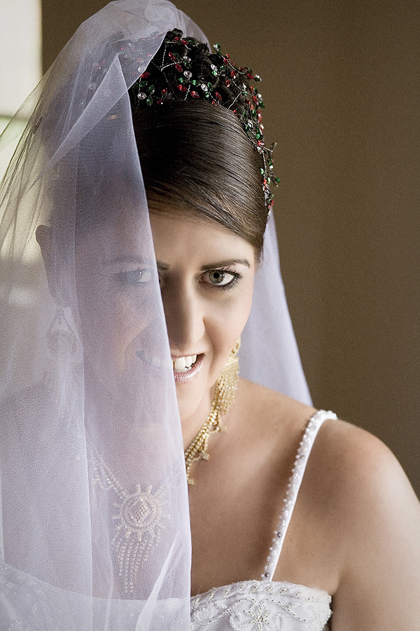 Portrait of the Bride during a weddinig in South Africa