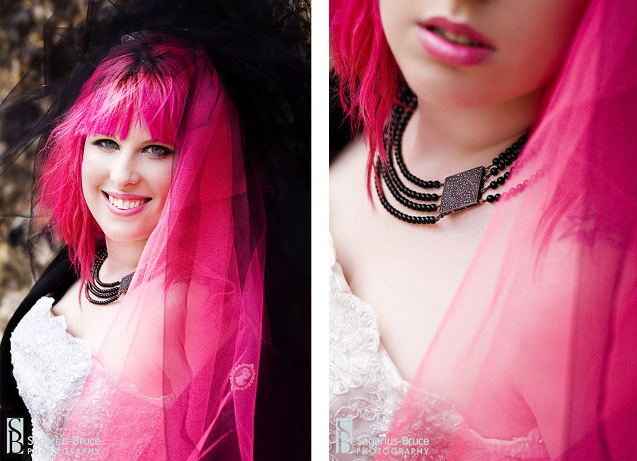 yoursomethingborrowed necklace worn by Kat from Rocknrollbride