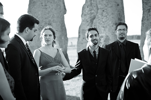 wedding handfastening ceremony at Stonehenge