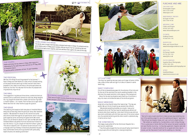 Your Surrey Wedding magazine features a real wedding by Segerius Bruce Photography