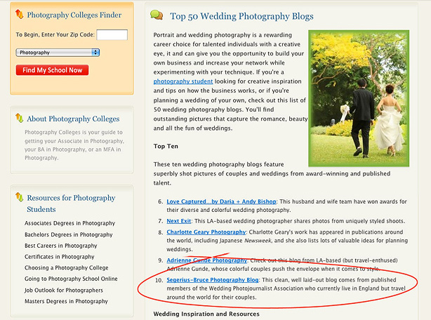 Top 10 Wedding Photographer Blog