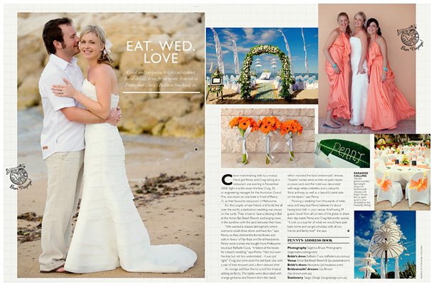 weddig in bali featured in You & Your Wedding magazine
